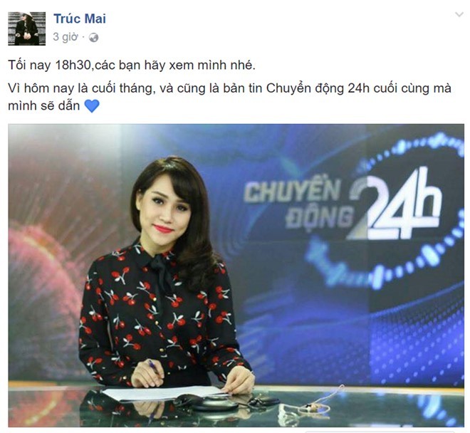 MC Truc Mai bat ngo nghi viec o VTV24