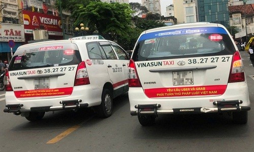 Bo Cong Thuong "so gay" Vinasun vu dan khau hieu phan doi Uber, Grab