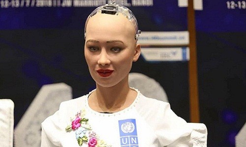 Nhung cau noi an tuong cua robot Sophia khi den VN