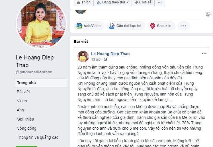 Ba Le Hoang Diep Thao tam su chua xot sau phien toa