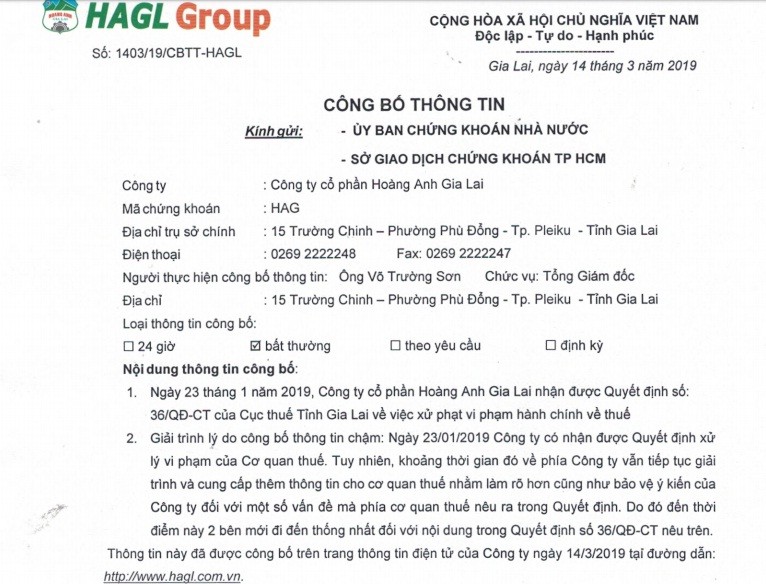 Hoang Anh Gia Lai cua bau Duc bi truy thu thue 11 ty