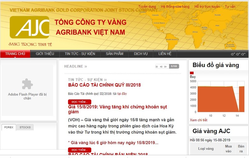 Vi pham hanh chinh, Tong Cong ty Vang Agribank Viet Nam bi xu phat