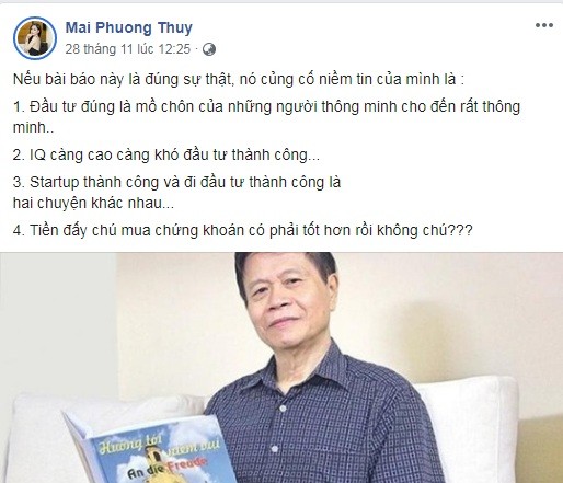 Mai Phuong Thuy khuyen dai gia chi 600 ty vao Cocobay nen mua chung khoan: Do hoi?