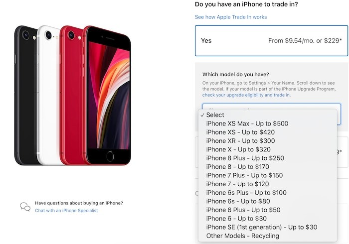 Apple cho nguoi dung doi iPhone cu lay iPhone SE 2020