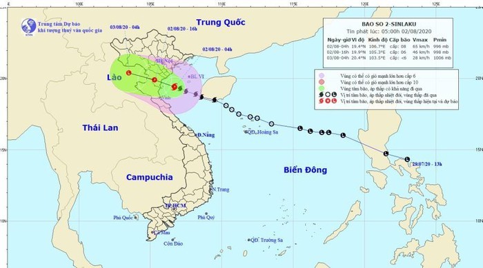 Bao so 2 giat cap 10, kha nang do bo cac tinh tu Ninh Binh den Nghe An