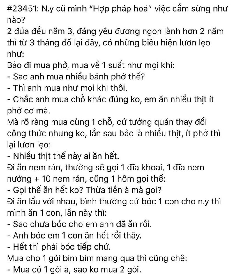 Co gai luon leo chi de 'hop phap hoa' viec cam sung nguoi yeu