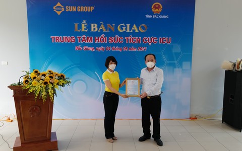 Sun Group ban giao Trung tam Hoi suc tich cuc dieu tri COVID-19 cho Bac Giang