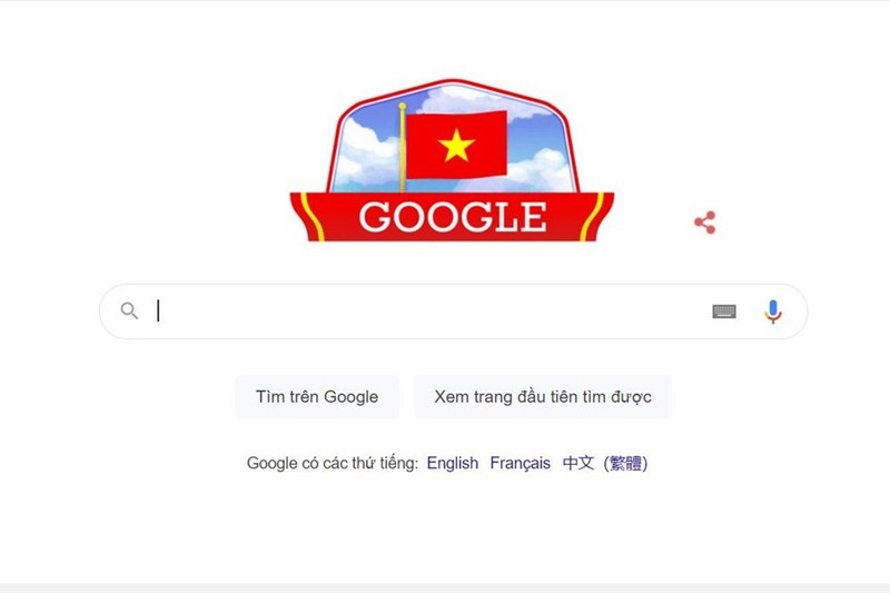 Google Doodle hom nay chuc mung ngay Quoc khanh Viet Nam
