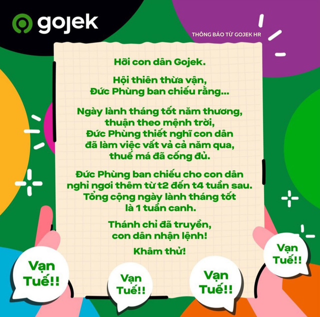 Ly lich “khung” CEO Gojek cho nhan vien nghi le mot tuan, huong nguyen luong