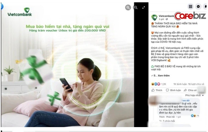 Fanpage Vietcombank tuong tac cao, ca nghin binh luan hoi 