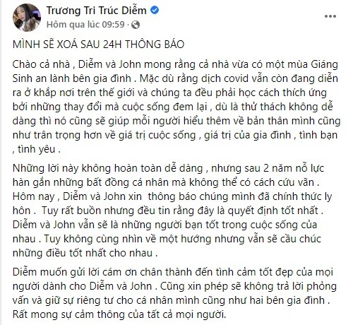 Chong doanh nhan Hoa hau Truc Diem vua ly hon giau co nao?