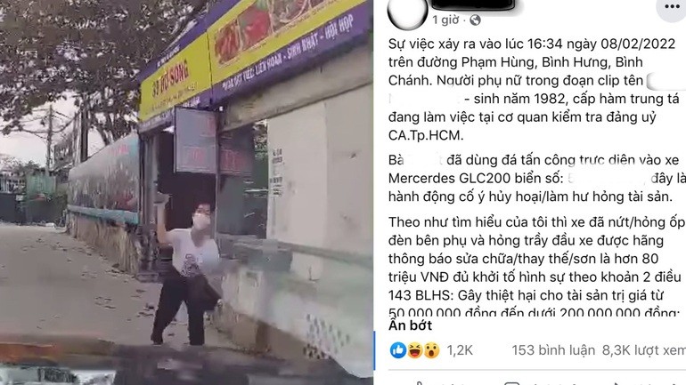 Lan truyen clip to “nu trung ta” nem da xe Mercedes, cong an dang xac minh