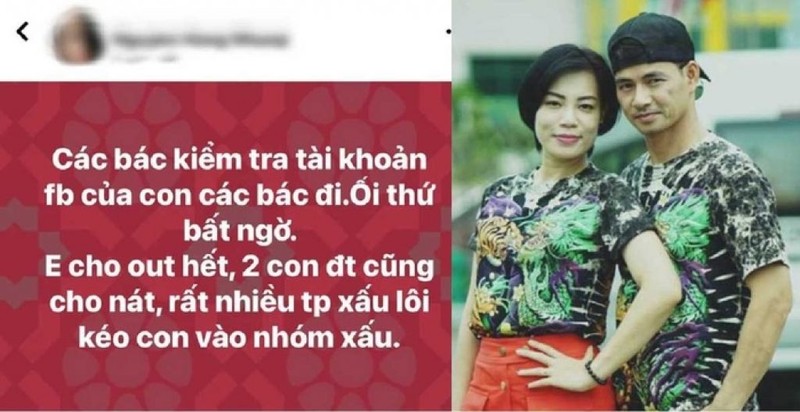 Tranh cai viec vo Xuan Bac dap dien thoai vi con trai xem hinh 18+