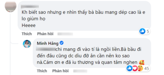 Minh Hang duoc nhac nho viec di giay cao got thang dau thai ky-Hinh-4