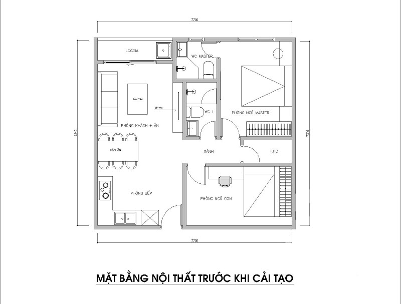 Tu van thiet ke tu 2 thanh 3 phong ngu trong can ho 54m2