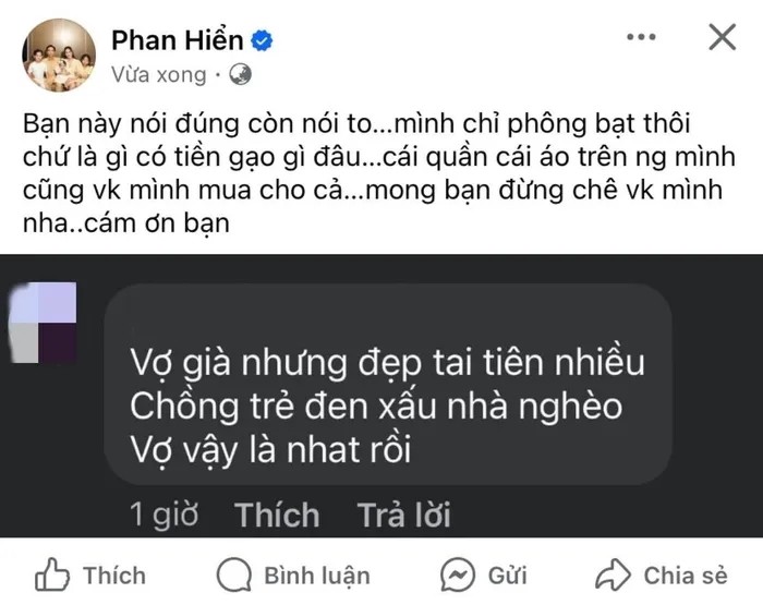 Phan Hien buc xuc khi bi che 'khong xung voi Khanh Thi'