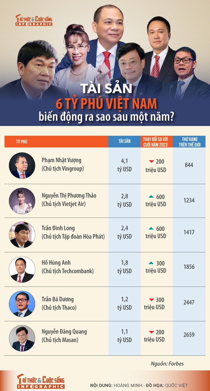 [INFOGRAPHIC] Tai san 6 ty phu Viet Nam ra sao sau mot nam?