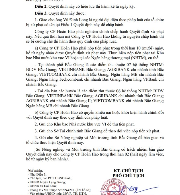 Công ty CP Hoàn Hảo bị phạt vì vi phạm môi trường - Hình 4 Cong ty CP Hoan Hao bi phat vi vi pham moi truong-Hinh-4