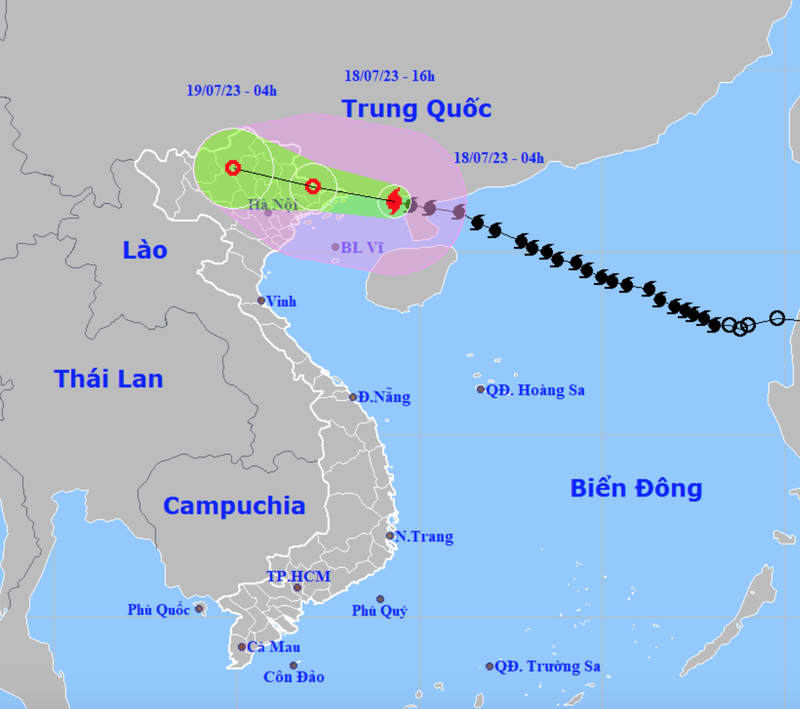 Bao so 1 cach Mong Cai khoang 120km, gio giat cap 13