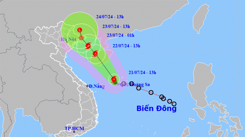 Bao so 2 huong vao dat lien, Bac Bo co noi mua tren 250mm