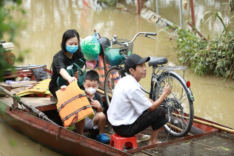 Mua ngap, nguoi dan bai giua song Hong phai di lai bang thuyen-Hinh-3