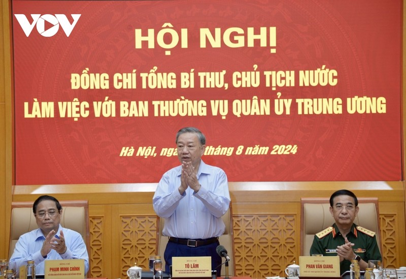 Tong Bi thu, Chu tich nuoc chu tri hoi nghi Ban Thuong vu Quan uy T.U-Hinh-3