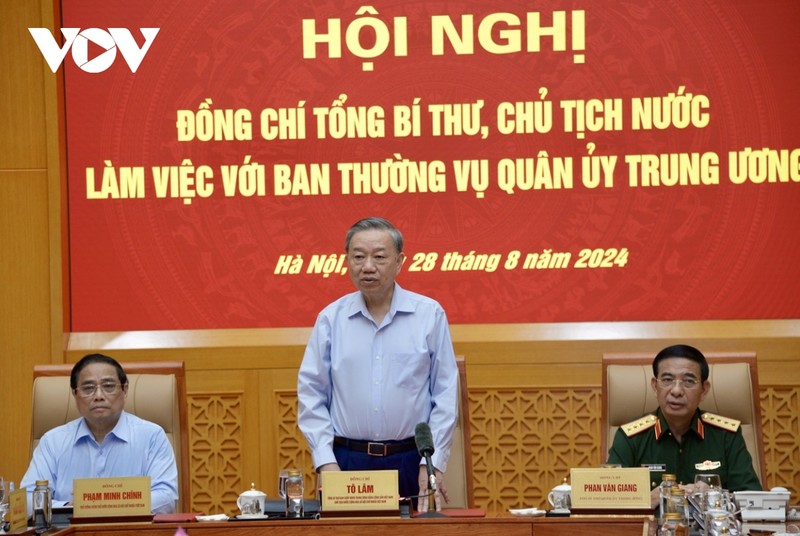 Tong Bi thu, Chu tich nuoc chu tri hoi nghi Ban Thuong vu Quan uy T.U-Hinh-6