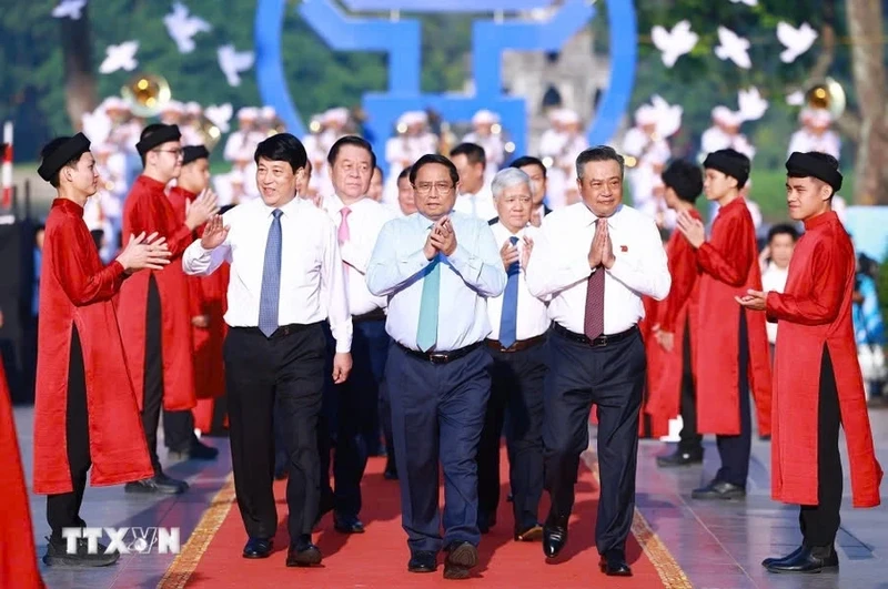 Thu tuong Pham Minh Chinh du Ngay hoi van hoa vi hoa binh tai Ha Noi