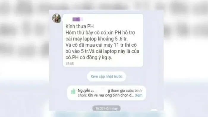 Tam ngung dung lop giao vien van dong phu huynh mua laptop