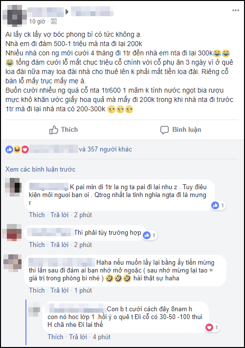 Tranh cai chuyen co gai len mang than lo vi mung cuoi nhieu, nhan lai it