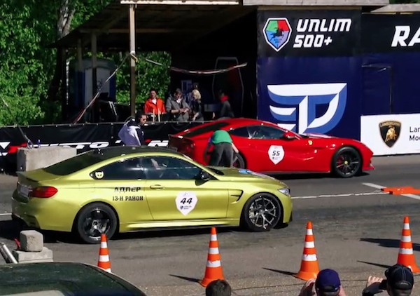 BMW M4 do cho sieu xe Ferrari F12Berlinetta “hit khoi“