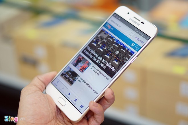 Hinh anh mo hop smartphone Samsung Galaxy A8 sieu mong tuyet dep-Hinh-11