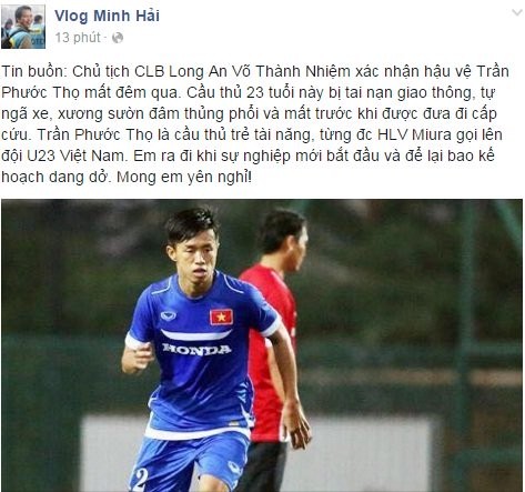 Tuyen thu U23 Viet Nam bat ngo qua doi vi tai nan giao thong