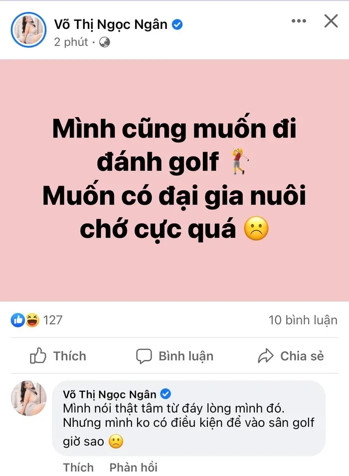 Ngan 98 muon 'khoi nghiep' tu di danh golf, duoc dai gia bao nuoi