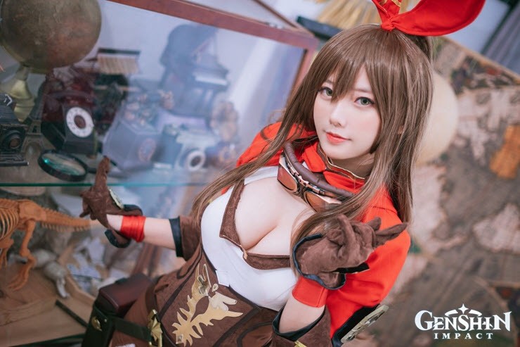 “Bong mat” voi man cosplay Amber game Genshin Impact dep kho cuong-Hinh-3