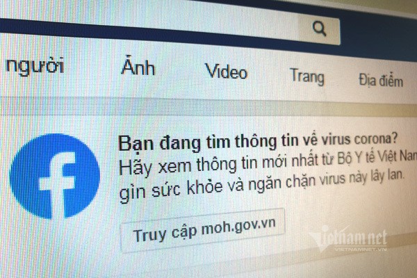 Tim virus Corona tren Facebook, nguoi dung Viet duoc chi toi website Bo Y te
