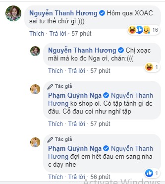 Quynh Nga ngu day keu dau co vai gay, Thanh Huong binh luan 