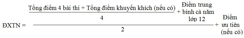 Diem de tinh tot nghiep ky thi THPT Quoc gia 2015 theo cong thuc nao?