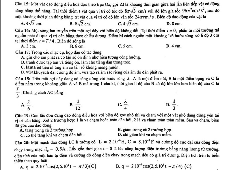 Dap an, de thi thu THPT quoc gia 2015 mon Vat Ly chuyen Nguyen Hue-Hinh-3