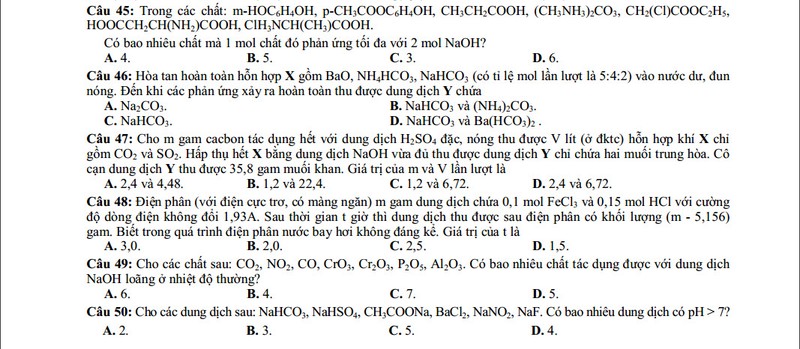 De thi thu THPT quoc gia mon Hoa chuyen DH Vinh va dap an-Hinh-8