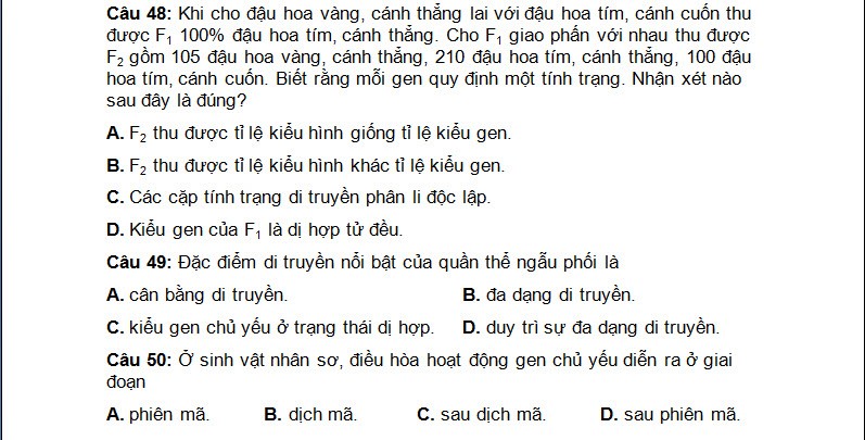 De thi thu THPT quoc gia mon Sinh chuyen DH Vinh lan 3-Hinh-11