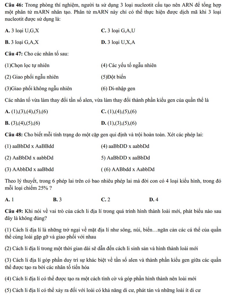 De thi thu THPT quoc gia 2015 mon Sinh chuyen Hung Vuong va dap an-Hinh-13