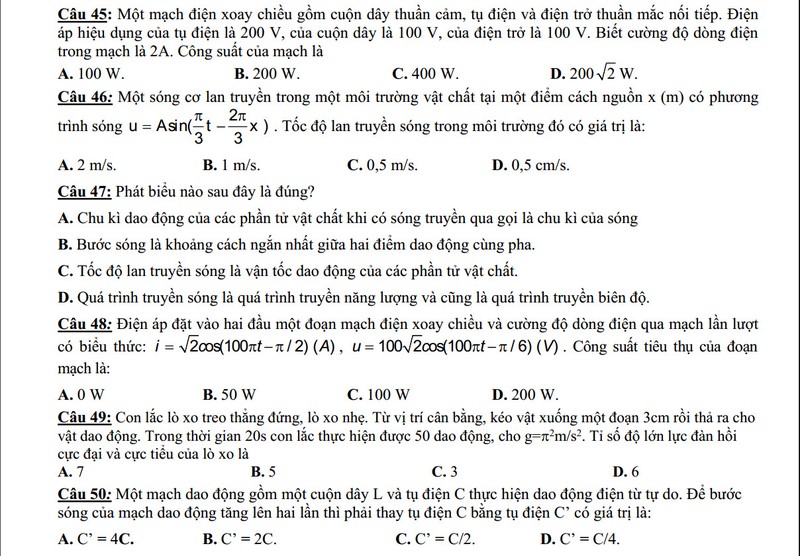 De thi thu THPT quoc gia 2015 mon Vat Ly THPT Nguyen Binh-Hinh-5