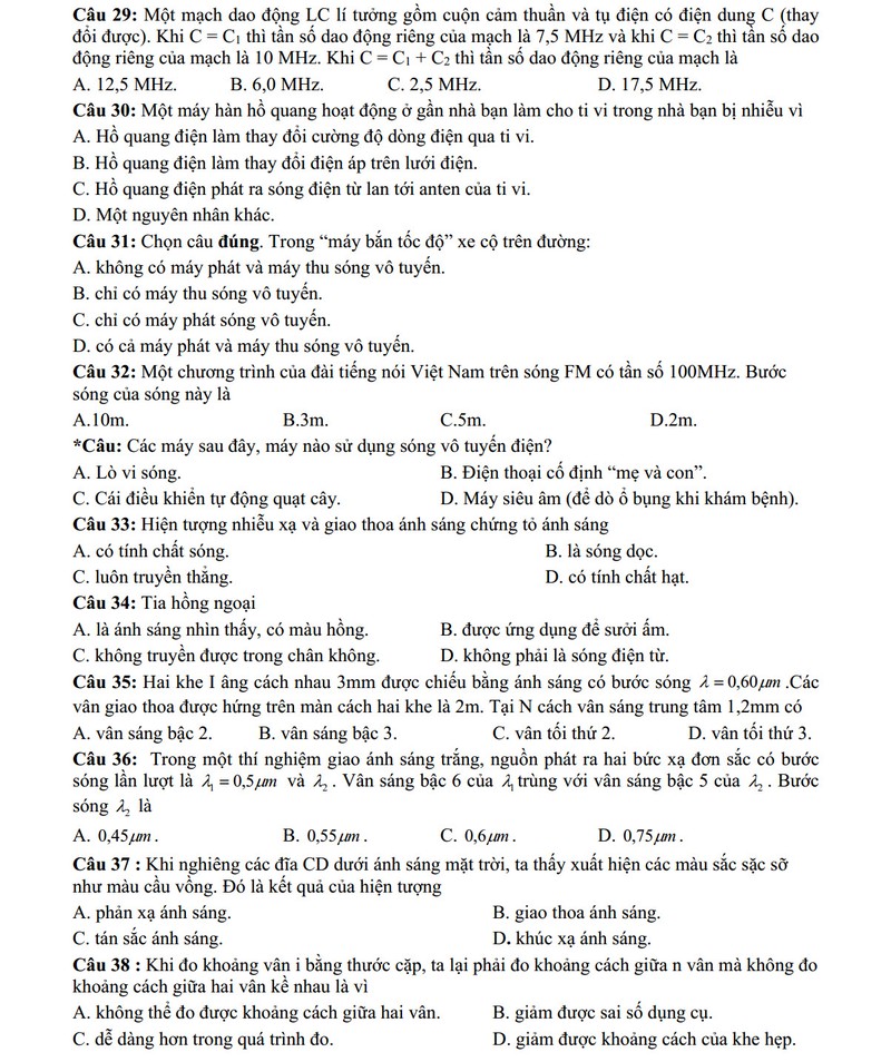 De thi thu THPT quoc gia 2015 mon Vat Ly THPT Nguyen Hue va dap an-Hinh-4