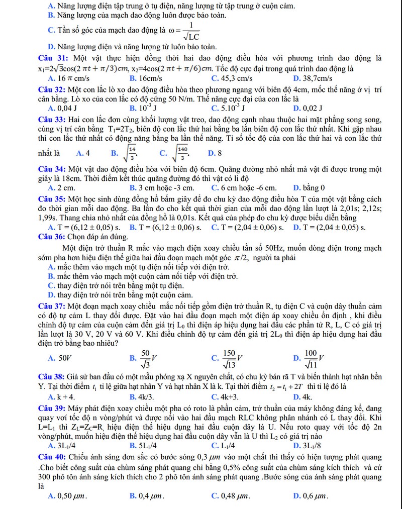 De thi thu THPT quoc gia 2015 mon Vat Ly THPT Han Thuyen-Hinh-4