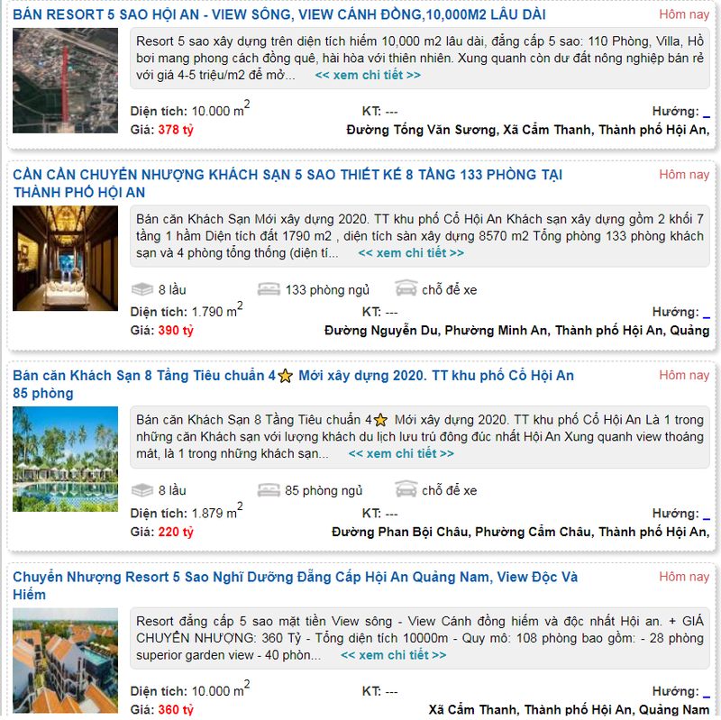 Hang loat resort, khach san “tram ty” tai Hoi An, Da Nang bi rao ban