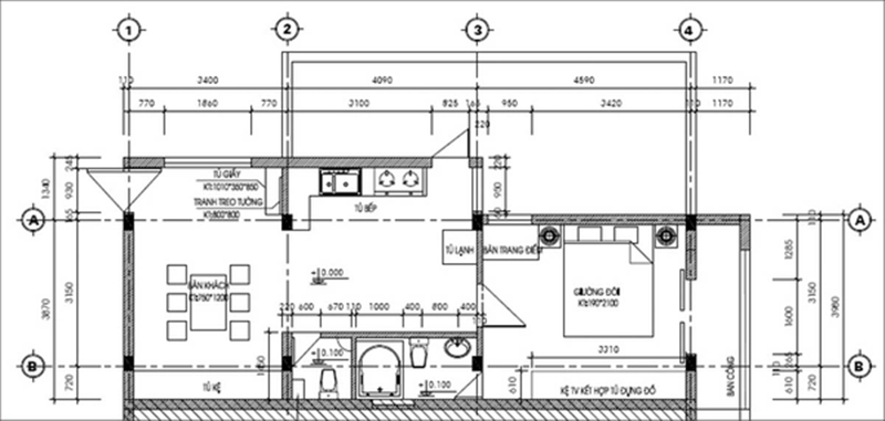 Tich hop va su dung noi that da nang trong can ho 60m2