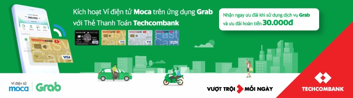Vi Moca tren Grab chinh thuc lien ket voi Techcombank: Gia tang loi ich cho khach hang
