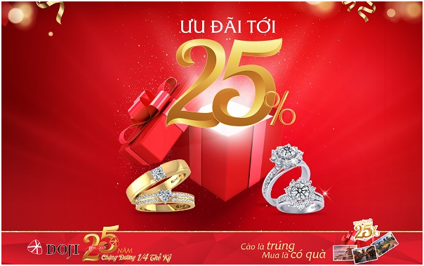 Sinh nhat DOJI 25 nam: Uu dai lon - Cao la trung - Mua la co qua!