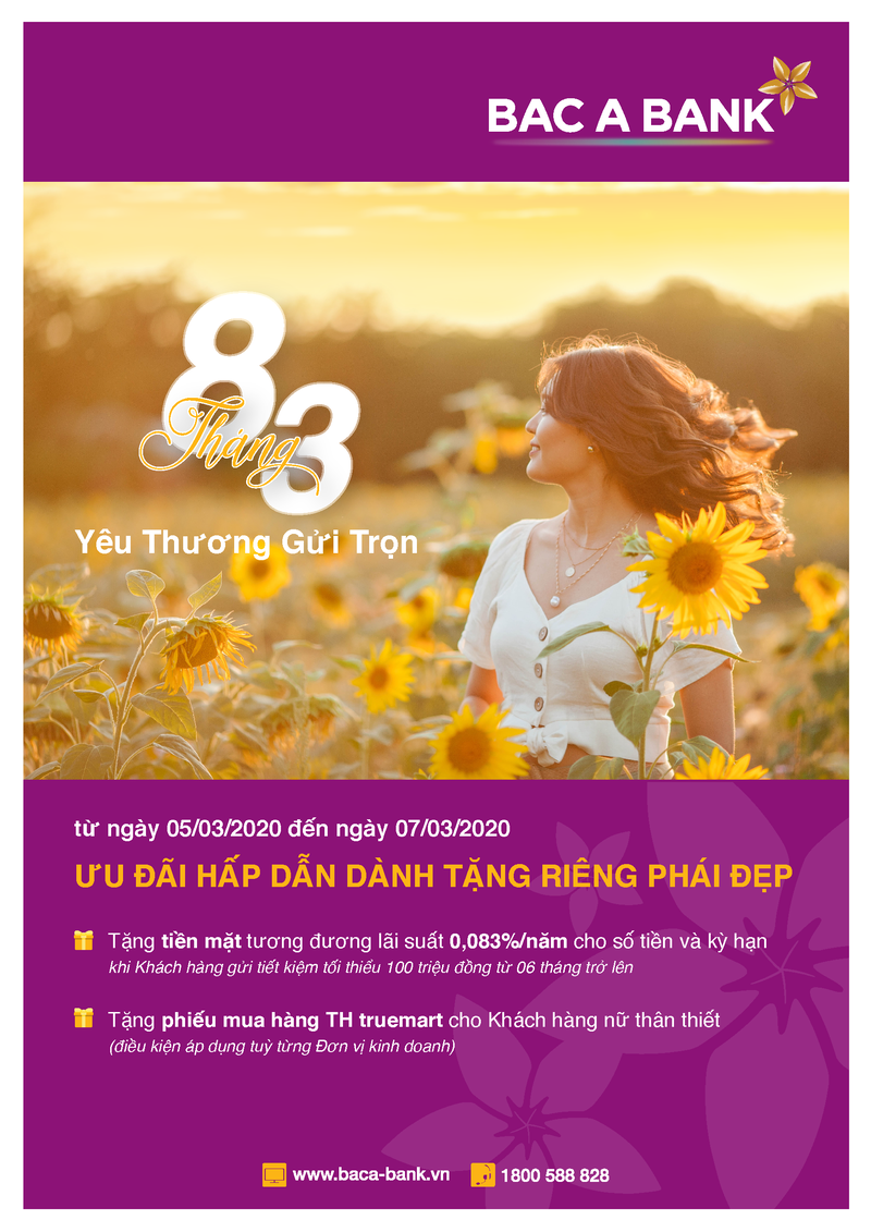 8/3: Bac A Bank danh ngan qua yeu thuong gui tang khach hang nu